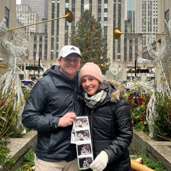 Laura & Seth's Baby Registry Photo.