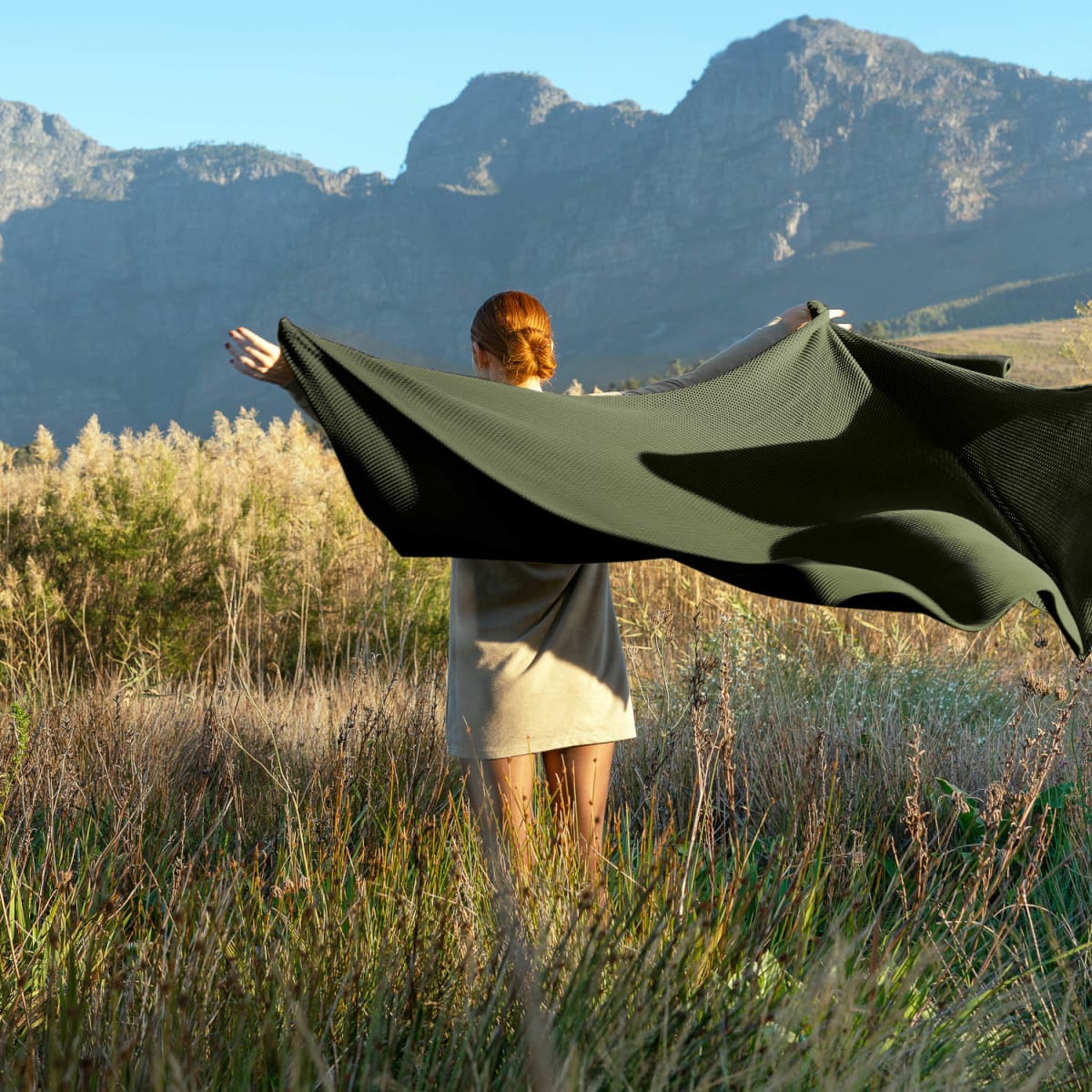Moss Stitch Throw - Green | Shop Babylonstoren