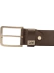 Kožený opasek Lee Small Logo Dark Brown hnědý