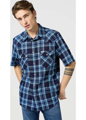 Košile Wrangler Western Latino Indigo pánská tmavě modrá