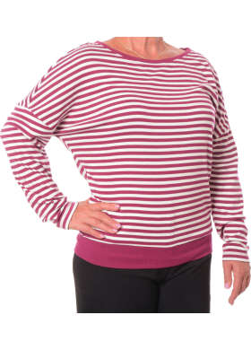 Halenka Timezone Striped Rib dámská vínovo-bílá