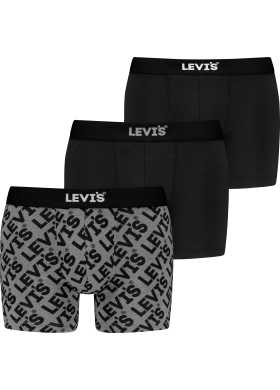 Boxerky Levi´s® Giftbox Logo 3pack pánské černo-šedé
