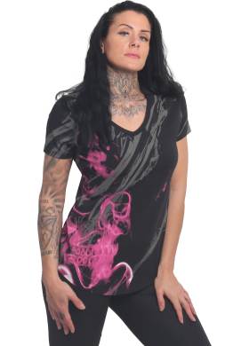 Tričko Yakuza Dark Skull Curved V Neck
