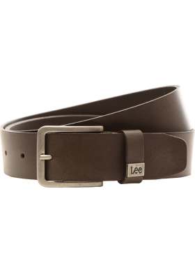 Kožený opasek Lee Small Logo Dark Brown hnědý