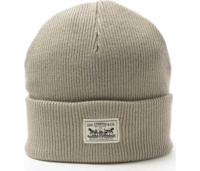 Čepice Levi´s® Backpatch Beanie tmavě béžová