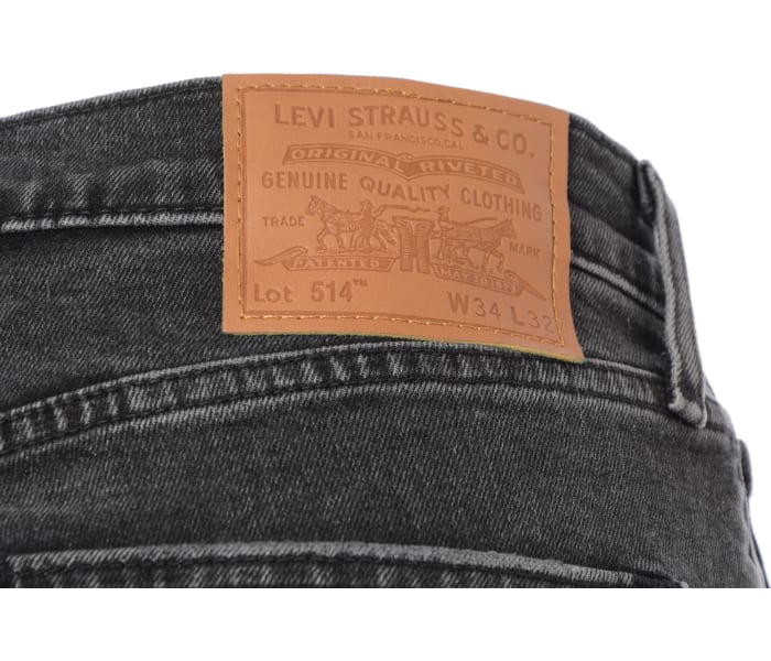 Levi´s® jeans 514 Straight Dark Gray Worn In pánské tmavě šedé