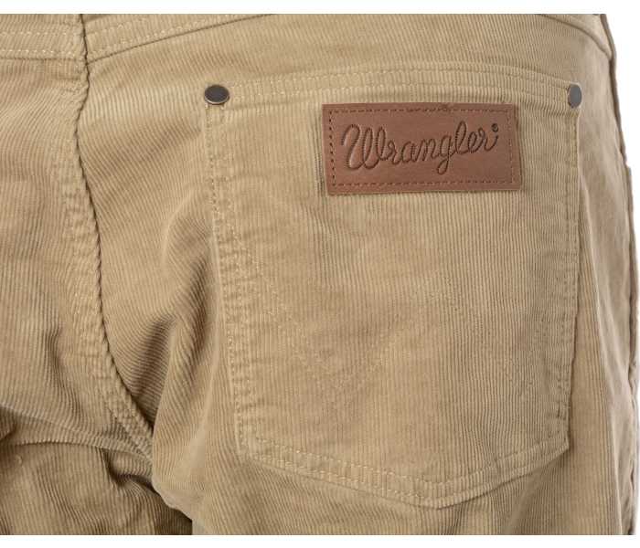 Manšestrové kalhoty Wrangler Greensboro Tigers Eye pánské béžové
