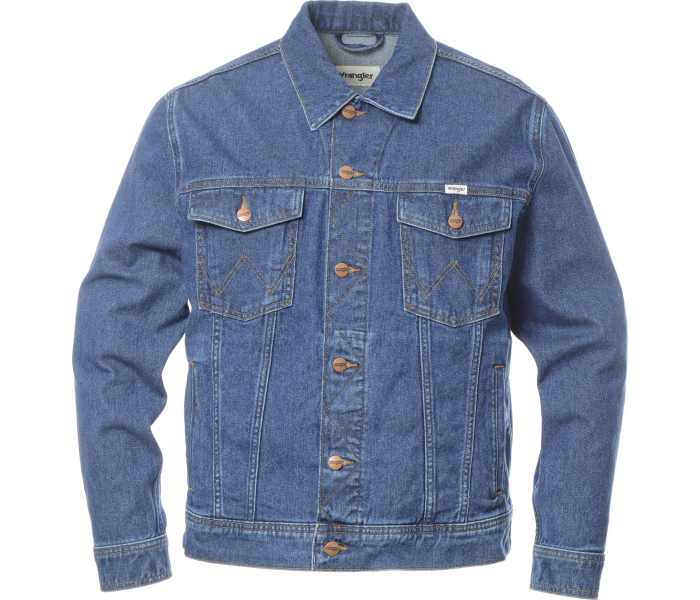 Džínová bunda Wrangler Classic Mid Stone pánská modrá