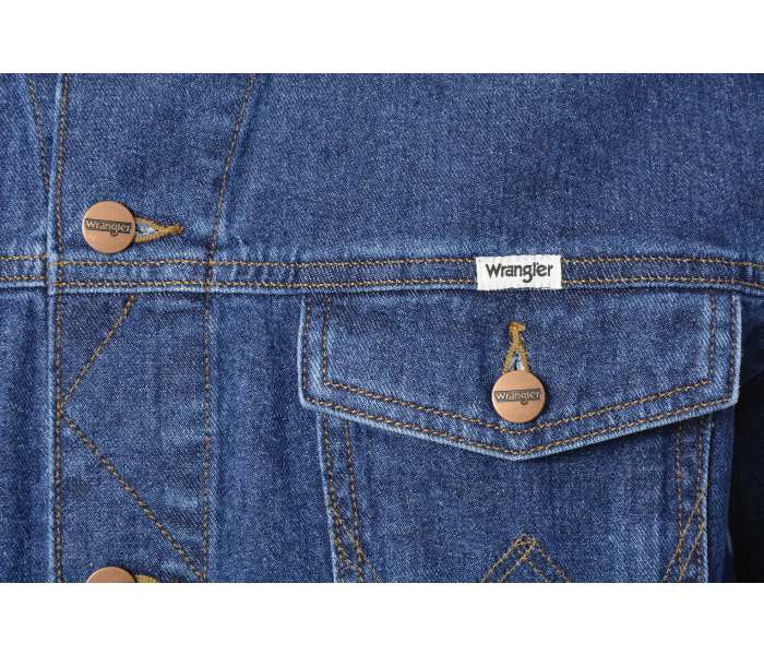 Džínová bunda Wrangler Classic Mid Stone pánská modrá
