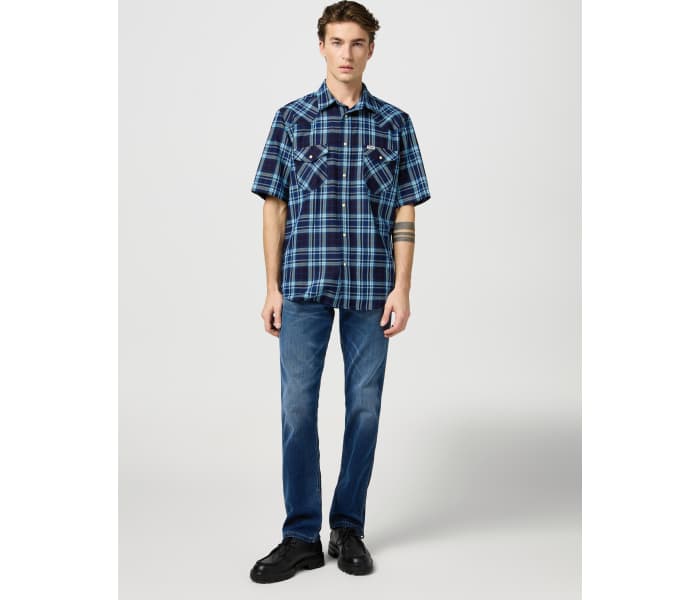 Košile Wrangler Western Latino Indigo pánská tmavě modrá