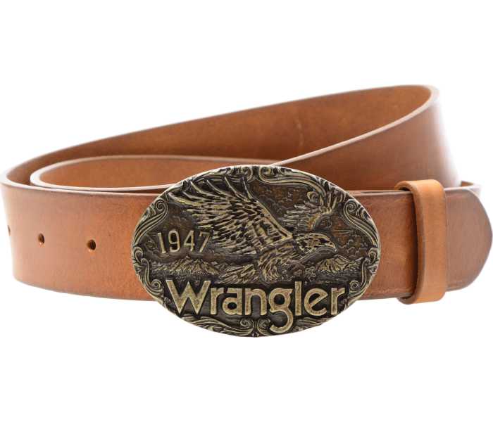 Kožený opasek Wrangler Eagle hnědý