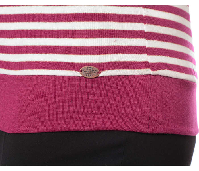 Halenka Timezone Striped Rib dámská vínovo-bílá