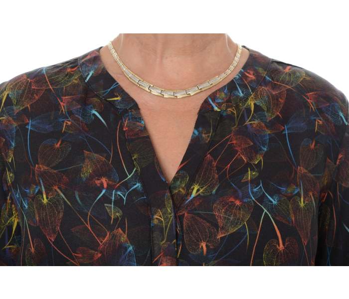 Halenka Timezone Printed Henley Blouse dámská černá