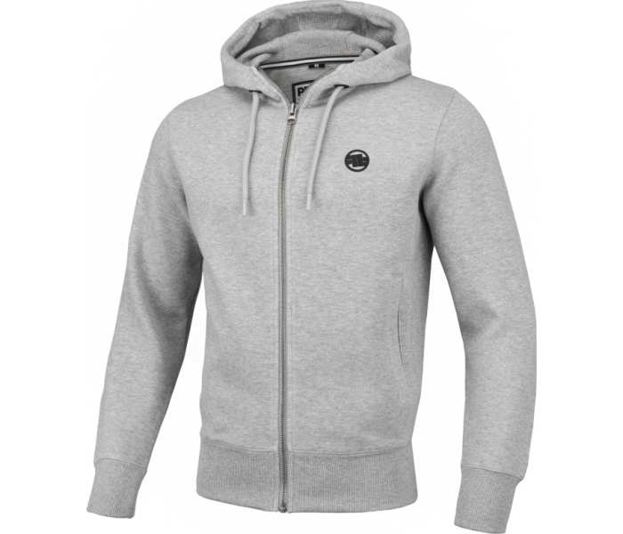 Mikina PitBull West Coast Small Logo Premium Pique pánská šedá