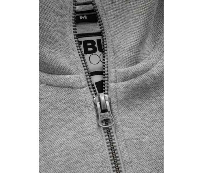 Mikina PitBull West Coast Small Logo Premium Pique pánská světle šedá