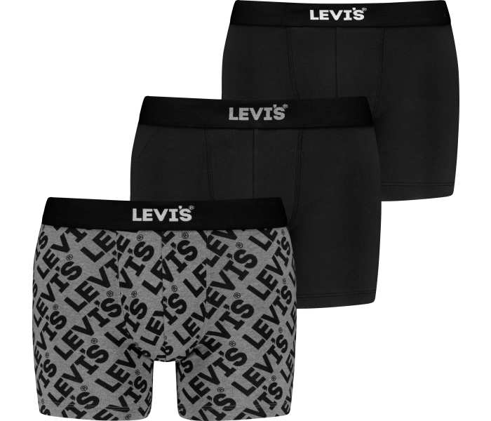 Boxerky Levi´s® Giftbox Logo 3pack pánské černo-šedé