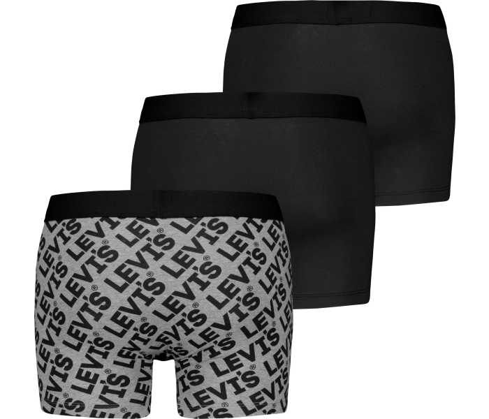 Boxerky Levi´s® Giftbox Logo 3pack pánské černo-šedé