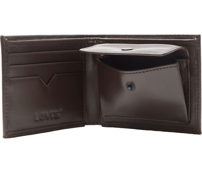 Kožená peněženka Levi´s® Wordmark Bifold hnědá