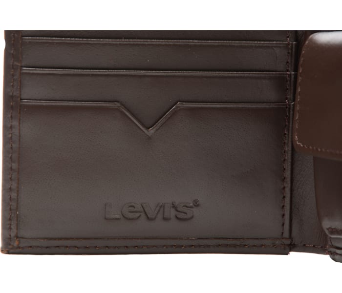 Kožená peněženka Levi´s® Wordmark Bifold hnědá