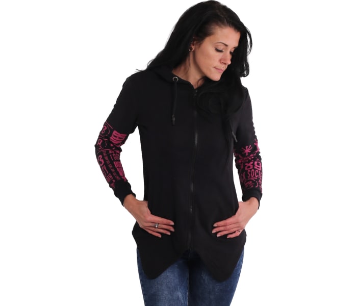 Mikina Yakuza Lettering Long Zip dámská černá