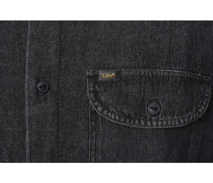 Košile Lee Worker Union All Black pánská tmavě šedá