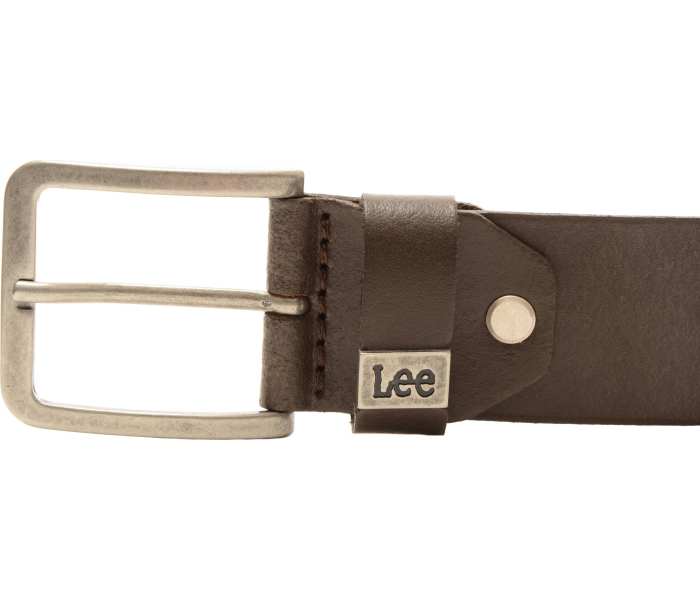 Kožený opasek Lee Small Logo Dark Brown hnědý