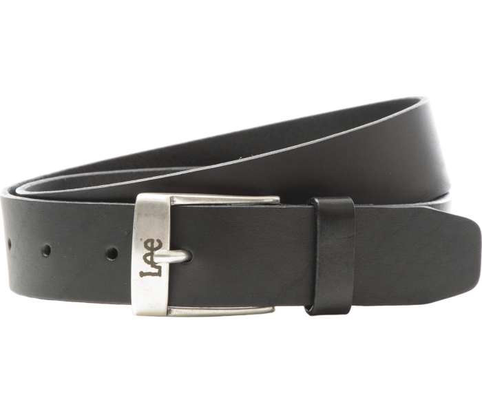 Kožený opasek Lee Logo Buckle černý
