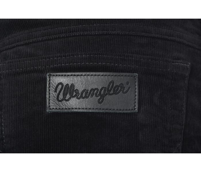 Manšestrové kalhoty Wrangler Texas Slim Black pánské černé