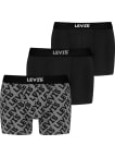 Boxerky Levi´s® Giftbox Logo 3pack pánské černo-šedé