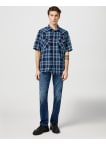 Košeľa Wrangler Western Latino Indigo pánska tmavo modrá
