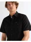 Košeľa Wrangler SS Western Rinse Black pánska čierna