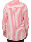 Košeľa Timezone Striped Henley Blouse dámska ružovo-biela