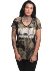 Tričko Yakuza Mesh Rose Curved V Neck