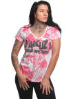 Tričko Yakuza Mesh Rose Curved V Neck
