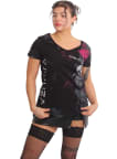 Tričko Yakuza Rose Scratch Curved V Neck