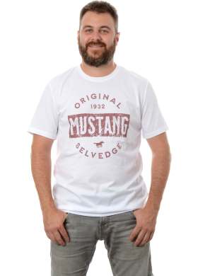Triko Mustang Alex C Print pánské bílé