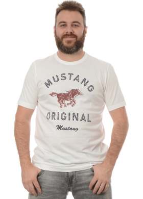 Triko Mustang Alex C Print pánské bílé