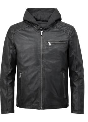 Kožená bunda Mustang pánská černo-hnědá