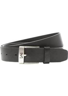 Kožený opasek Lee Logo Buckle černý