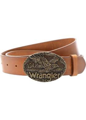 Kožený opasok Wrangler Eagle hnedý