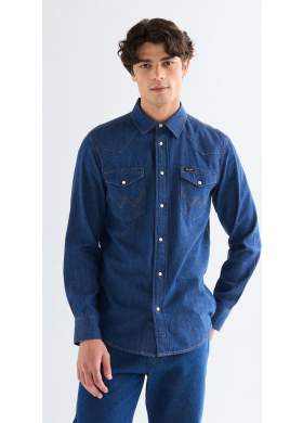 Košeľa Wrangler Western pánska modrá