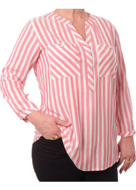 Košile Timezone Striped Henley Blouse dámská růžovo-bílá