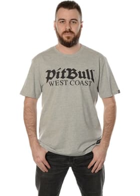 Triko PitBull West Coast Old Logo pánské světle šedé