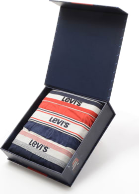 Boxerky Levi's® Giftbox Logo Box 3pack modro-červené