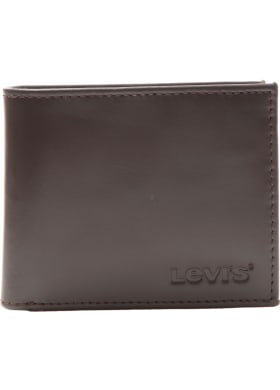 Kožená peněženka Levi´s® Wordmark Bifold hnědá