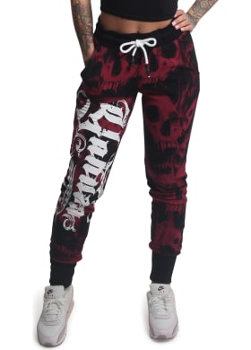 Tepláky Yakuza Skull Allover Joggers dámske čierne