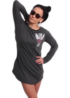 Tričko Yakuza Feather Rose Langarm Dress