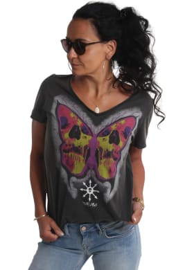 Tričko Yakuza Gradient Butterfly Dye V Neck