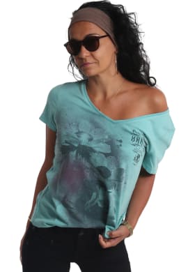 Tričko Yakuza Flower Style Dye V Neck