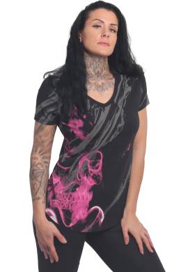 Tričko Yakuza Dark Skull Curved V Neck